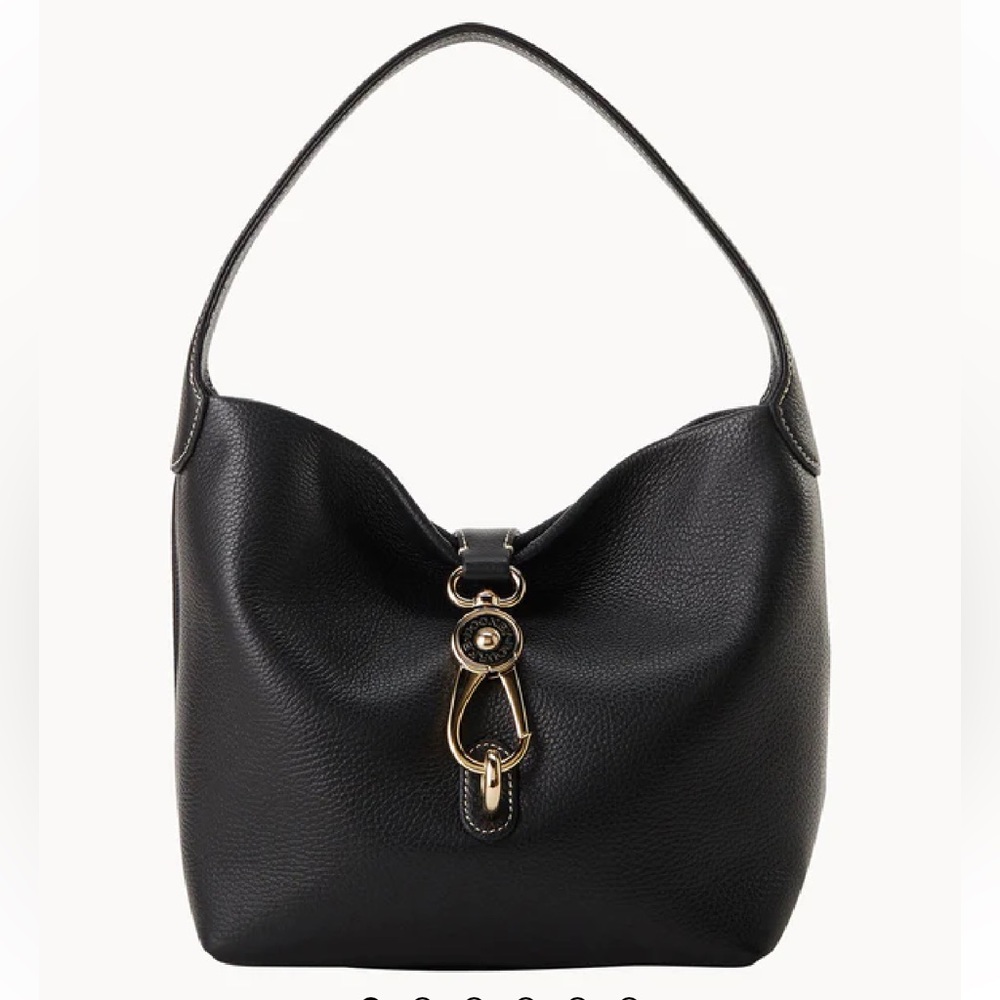 Dooney & Bourke Lucca Black Leather Logo Lock Hobo Bag 🆕 - Picture 16 of 16